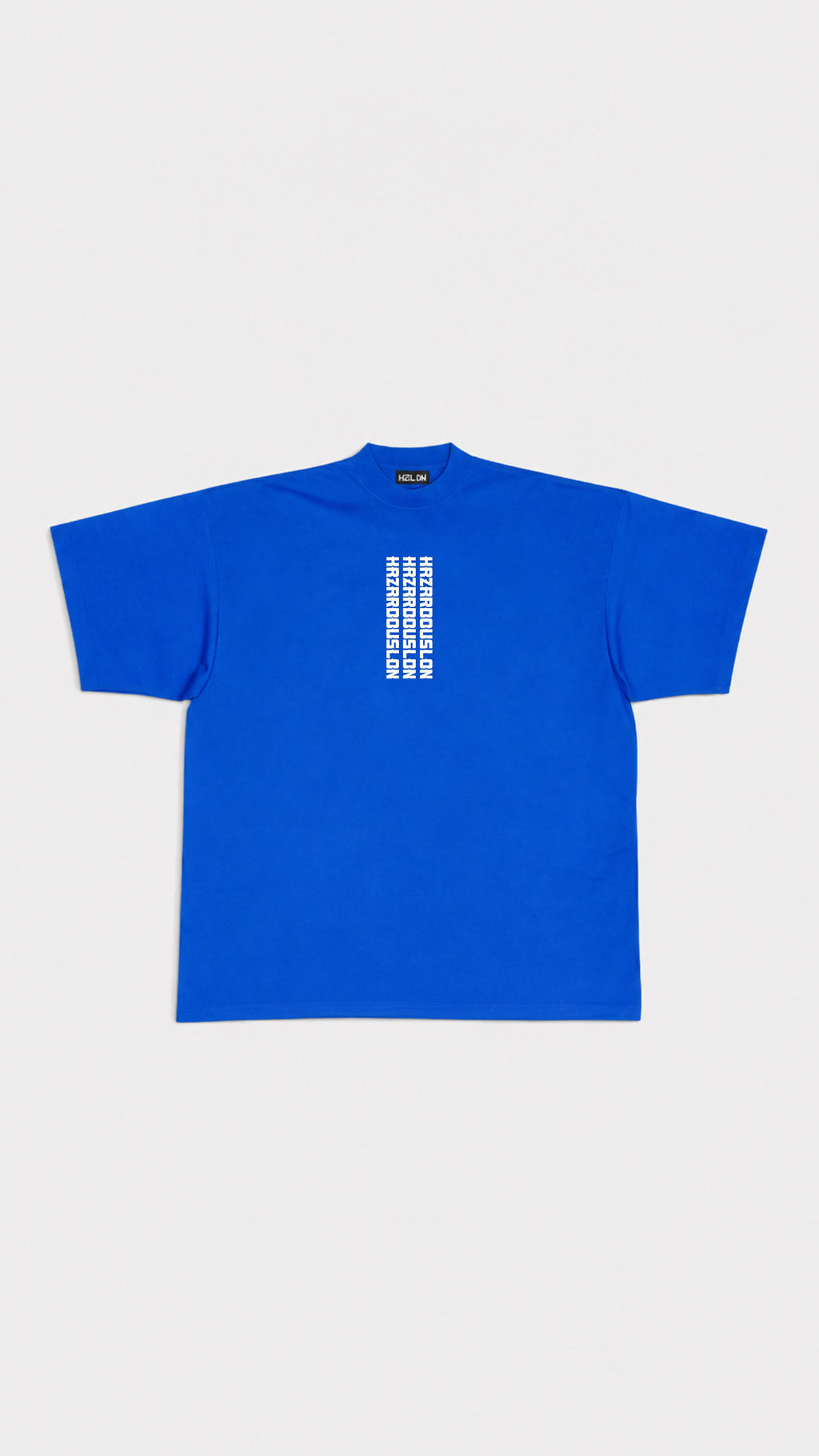 Over sized Royal Blue HAZARDOUSLDN triple print T