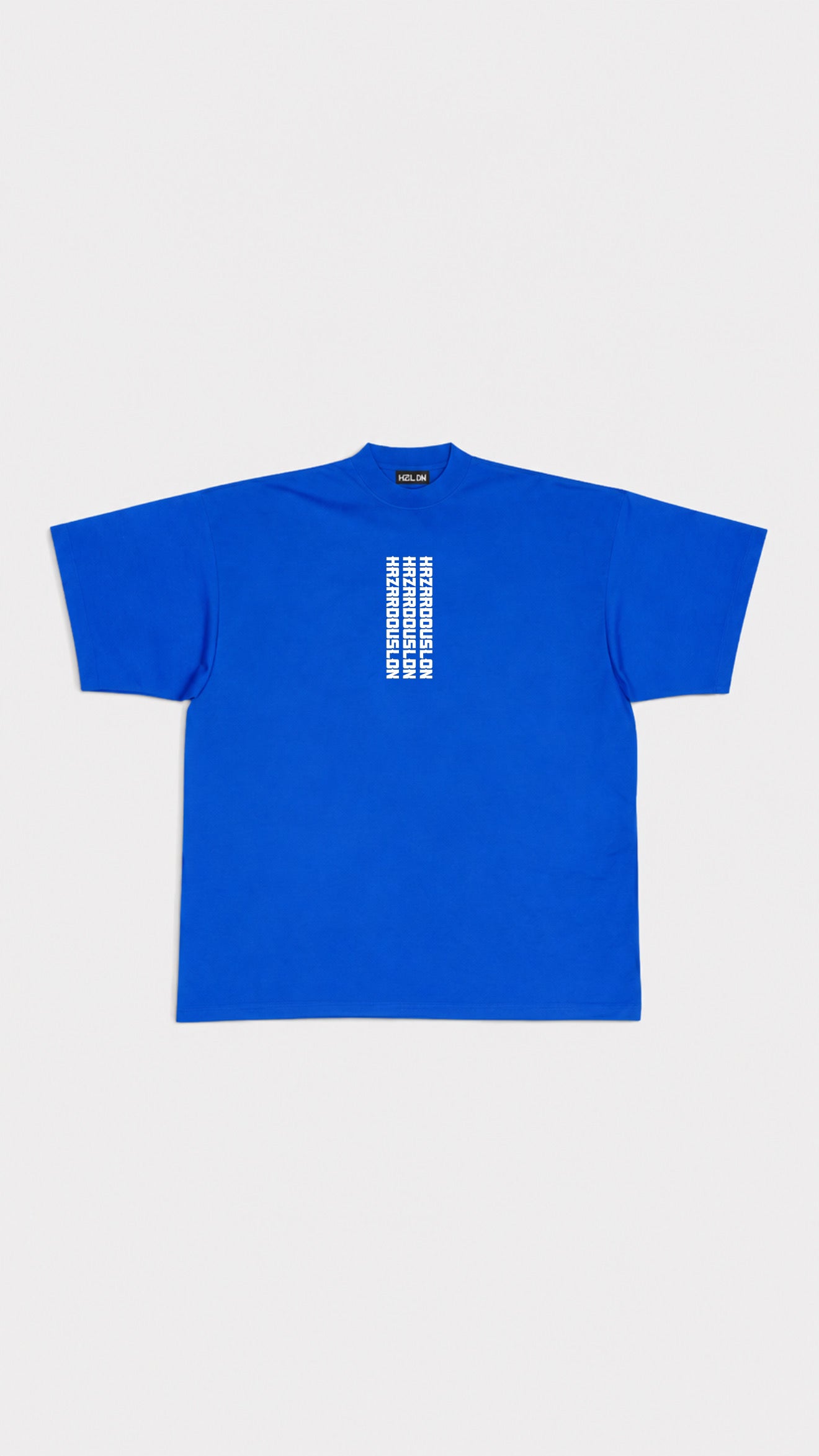 Over sized Royal Blue HAZARDOUSLDN triple print T