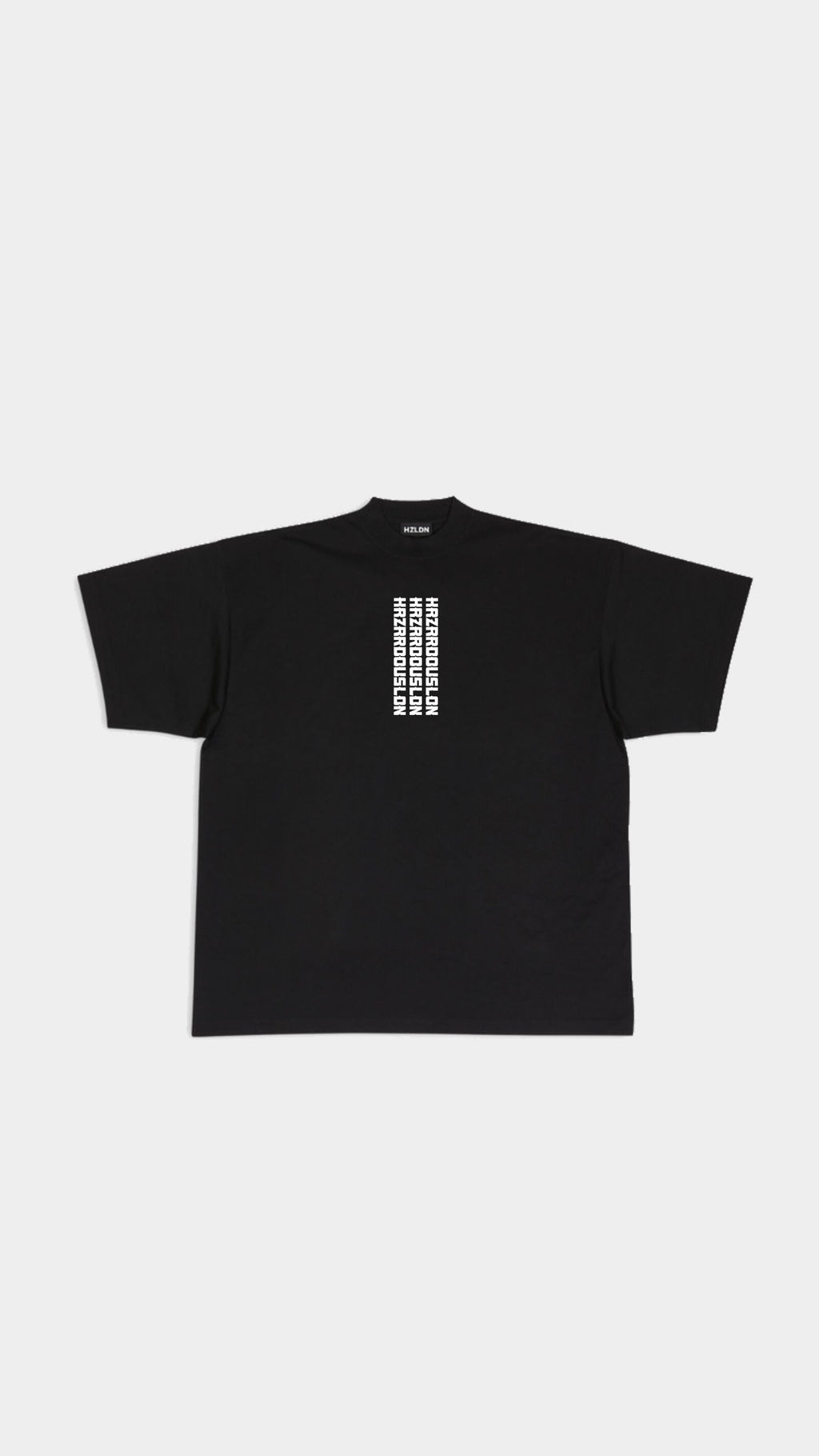 Over sized Ultra Black HAZARDOUSLDN triple print T