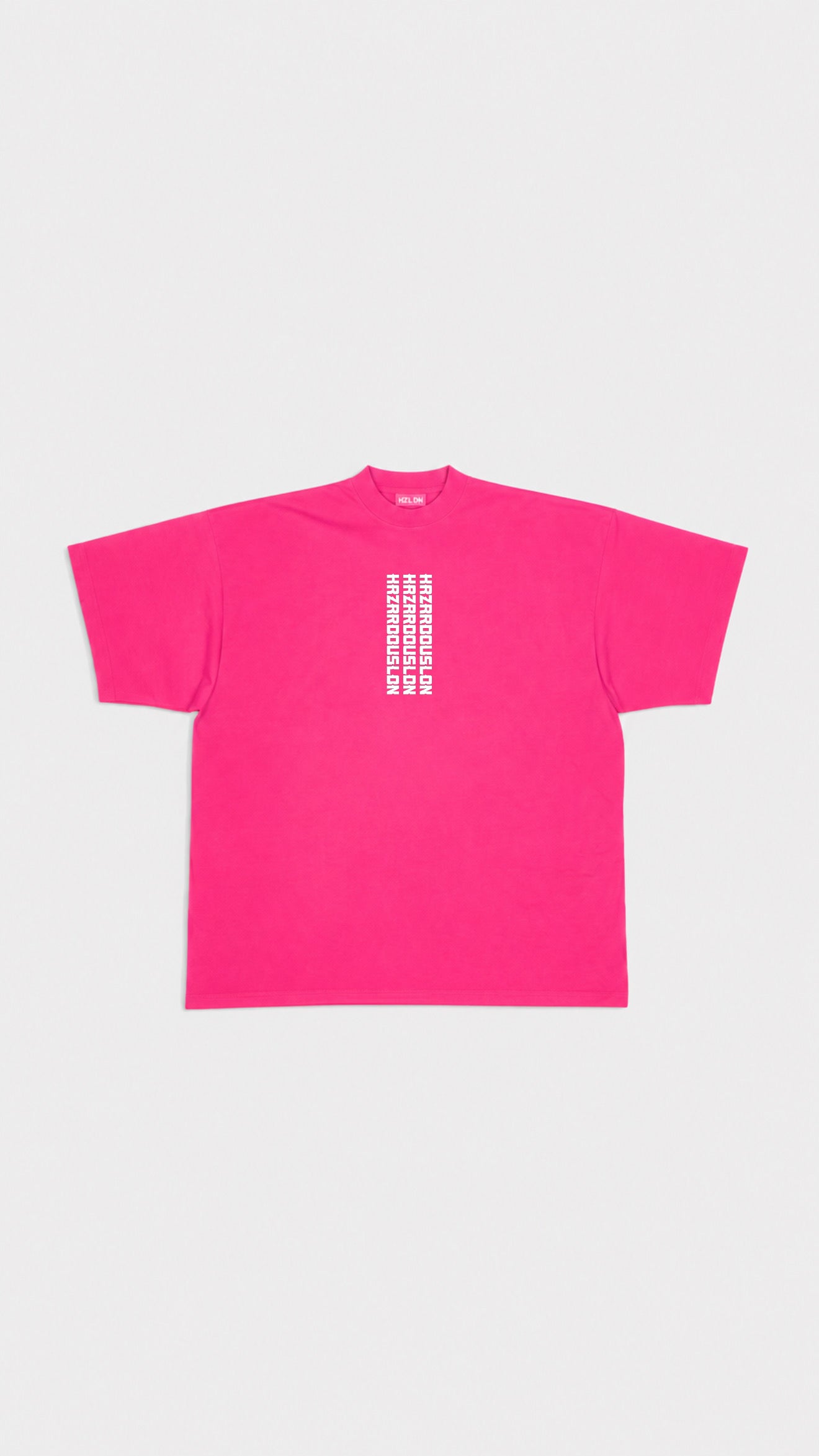 Over sized Hot Pink HAZARDOUSLDN triple print T